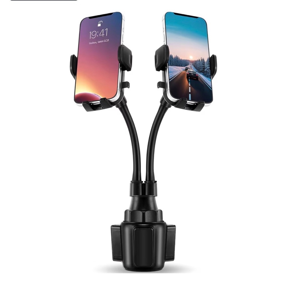 Universal Dual Phone Holder Car Mount - Black